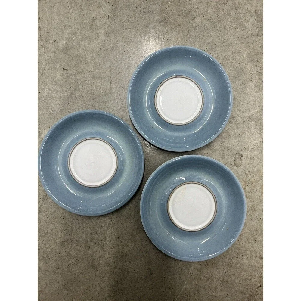 Denby Blue Castile Saucers - Set Of 3.